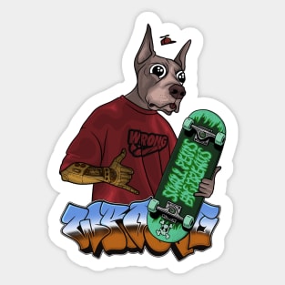 Crazy Dog Trippy Eyes Sticker